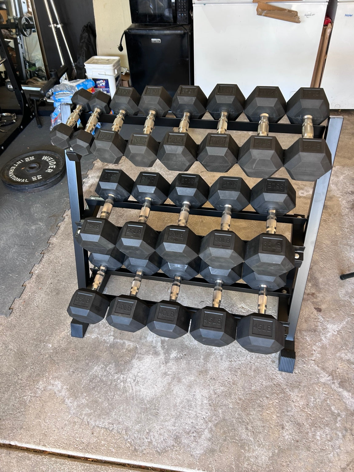 5-50 lb Rubber Hex Dumbbells Complete Set – No Rack
